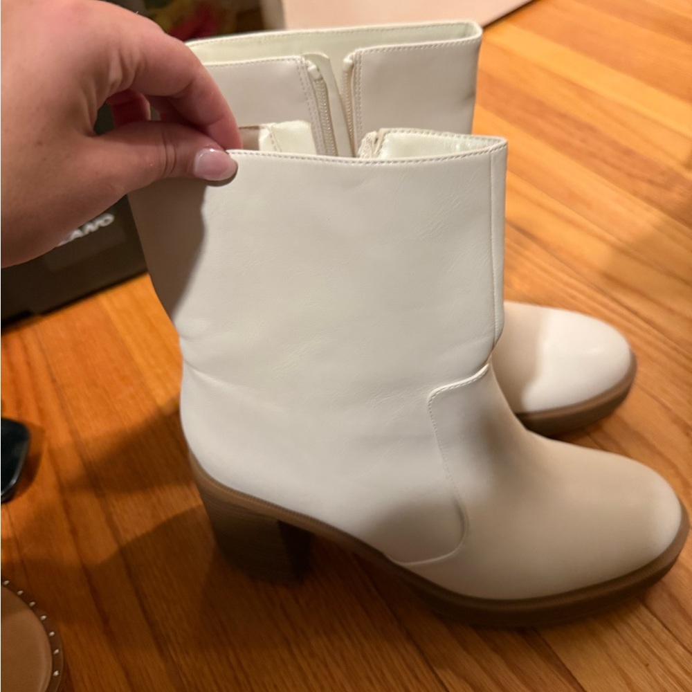 Target Cream Heeled Boots